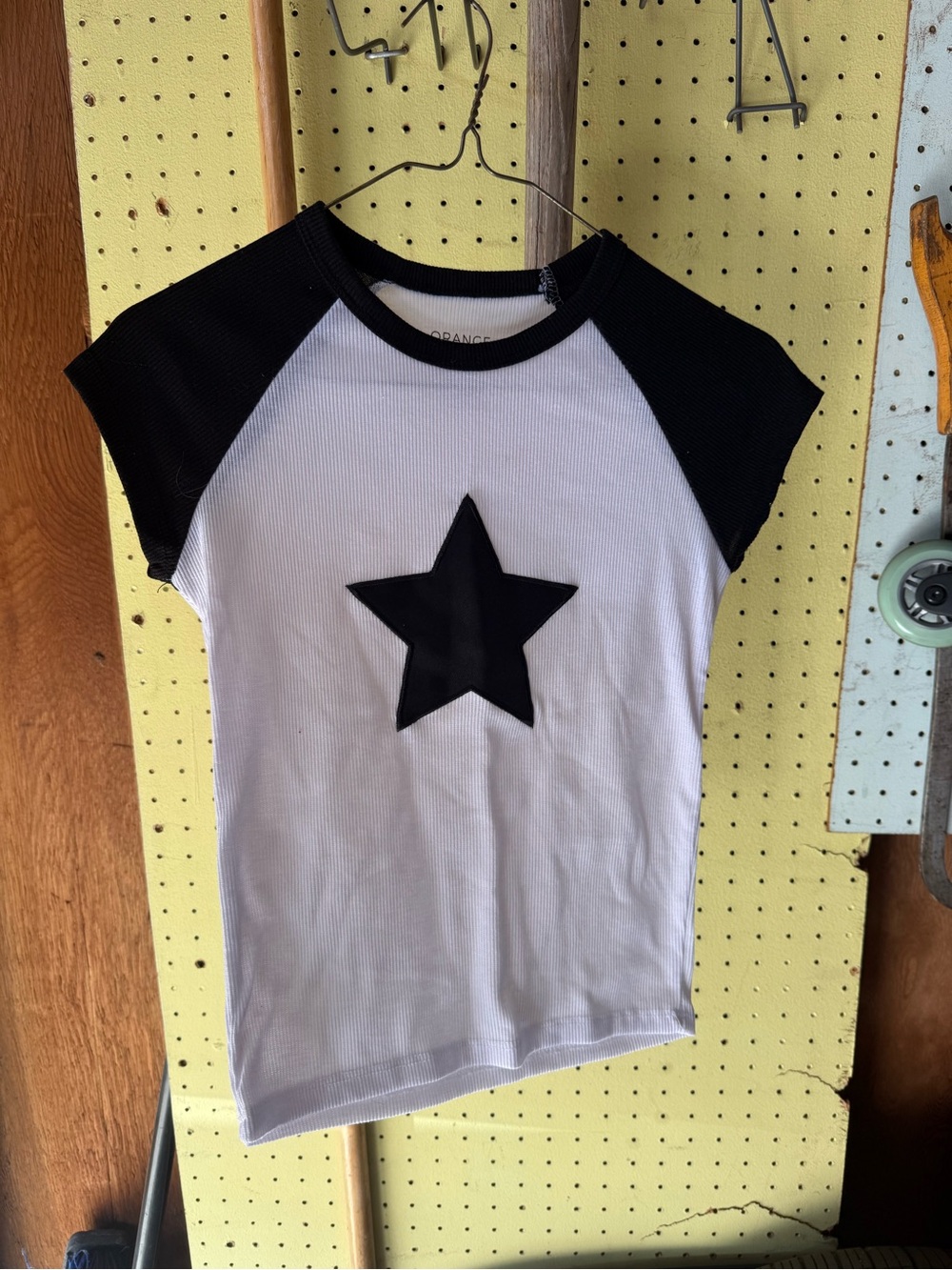 Black & White Star Raglan Tee